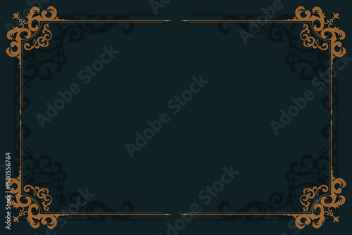 Elegant Vintage Baroque Border Illustration