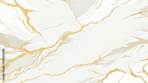 Vector art of a sophisticated white marble texture with gold veins creates a luxurious and elegant backdrop