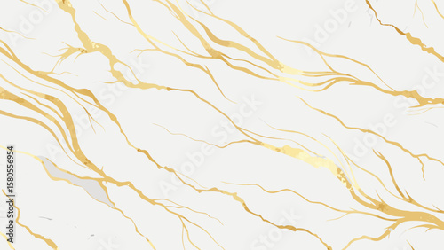 Vector art of elegant white marble texture with golden veins creates a luxurious and sophisticated background