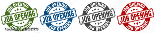 job opening stamp. job opening round stamp set isolated on white background