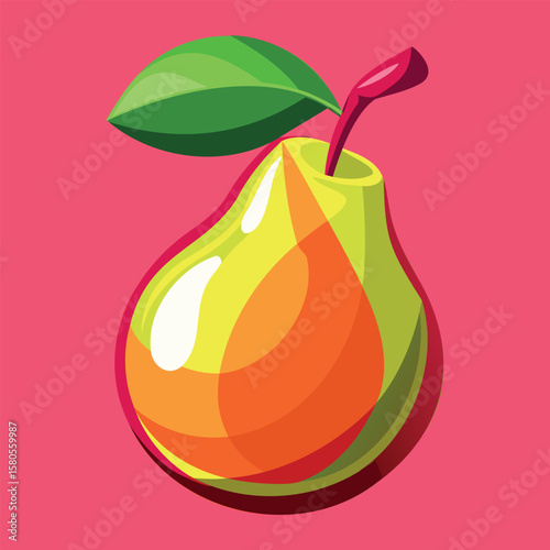 Vector Fruit Icon – Fresh Pear Clipart