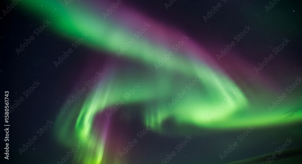 Fototapeta premium Northern lights dance across starry sky
