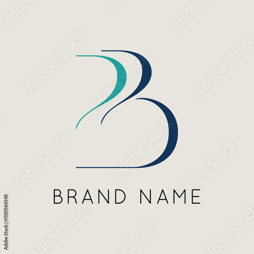 A sleek and modern logo design in the initials B and B in a stylish, intertwined format, convey sophistication and creativity, suitable for a luxury brand or a creative agency