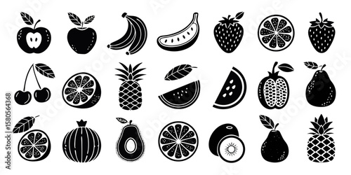 set of different kinds of fruits 
