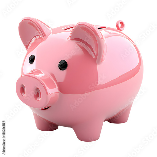 Piggy Bank 3d isolated on a white background.