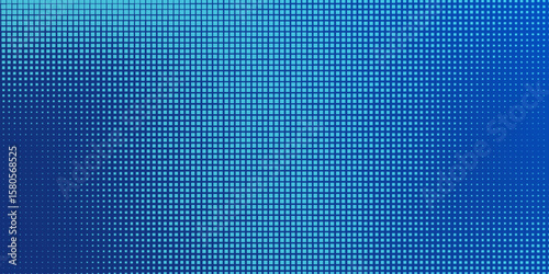 Blue pixel background. Abstract digital pattern with square elements grid. Futuristic dotted mesh with gradient effect. Geometric minimal digital design. Modern vector illustration.