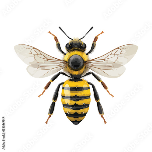 bee on white background