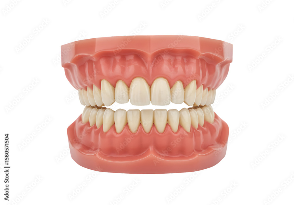 Obraz premium Realistic 3D Rendering of Denture for Dental Healthcare Isolated