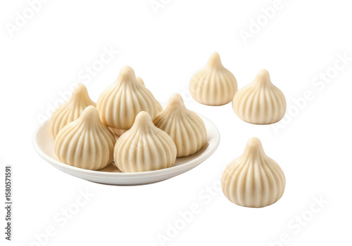 Traditional Indian Modaks Placed on White Plate