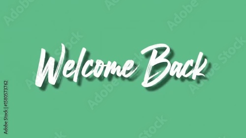 Welcome text in white with shadow effect on a green background in a simple graphic display