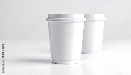 Wallpaper Mural Two blank white coffee cups Torontodigital.ca