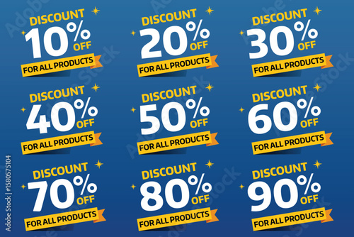Special Sale Discount Labels Set – Promotional Percent Off Tags for Marketing Campaigns
