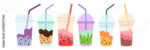 Colorful Cold Drink Illustrations In Bottles Cans And Cartons