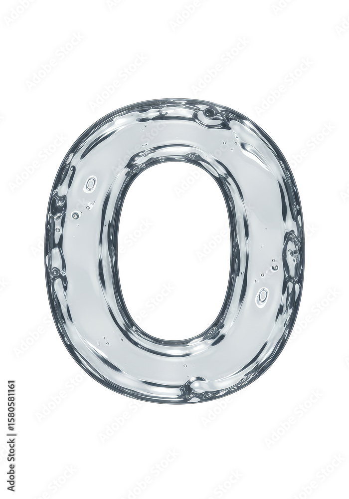Transparent Water Letter O Isolated on Transparent Background Transparent Water Letter O Isolated on Transparent Background