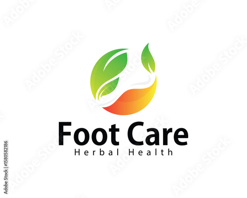 foot logo creative design concept massage health herbal ankle medical clinic