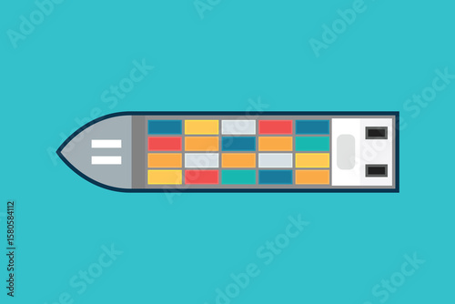 Top view of Container ship