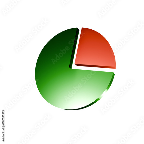 Free Download 3d pie chart green and orange graph icon, business concept app and graphics ressources - GFXLoad