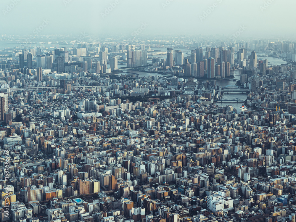 Fototapeta premium Aerial view of city