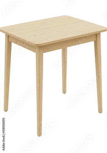 Wooden Table Furniture Design Isolated Interior Oak Background