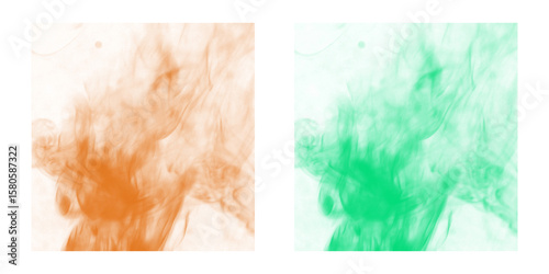 Earthy Tones Smoke & Cloud PNG Brushes: Burnt Orange & Forest Green Abstract Texture Overlays for Natural Designs