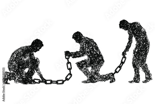 medical emergency scene silhouette illustration in black, featuring CPR or resuscitation