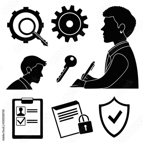 Professional customer service interaction with modern communication tools and security symbols reflecting dedication to client satisfaction and data