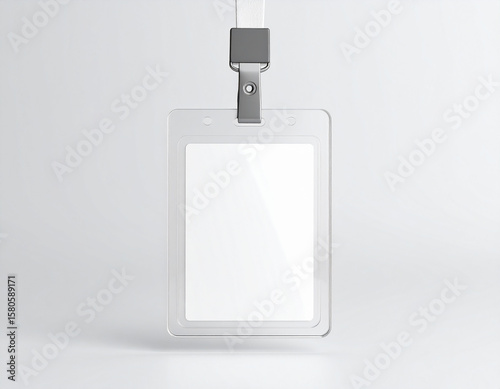 Professional ID Card Mockup: Realistic Identity Badge Template for Business, Event & Employee, Customizable Access Card Design

