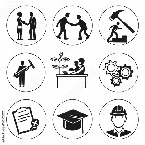 Innovative Concept of Collaboration and Growth in Professional Environments Emphasizing teamwork innovation and skill development opportunities in a