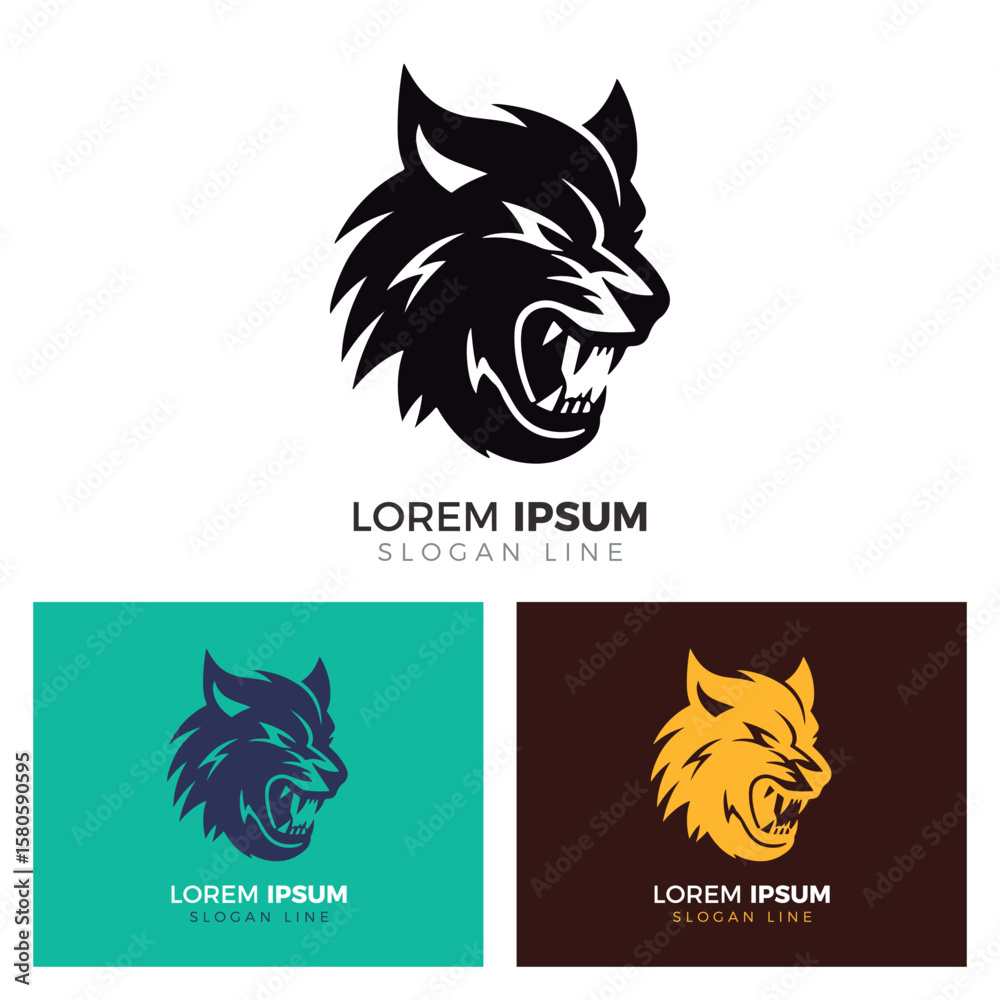 Obraz premium Wolf Logo Template Set.