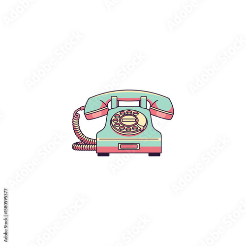 Telephone icon logo flat vector design