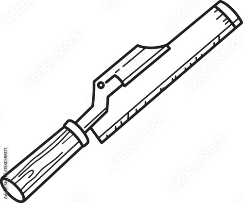 Hand saw illustration for carpentry or woodworking projects in a simple black and white style.