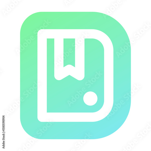 Bookmark gradient sticker icon for saving or marking pages or items.