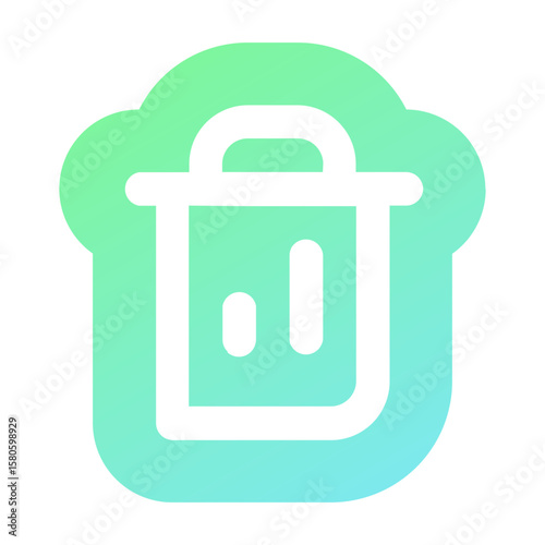 Trash can gradient sticker icon representing deletion or removing items.