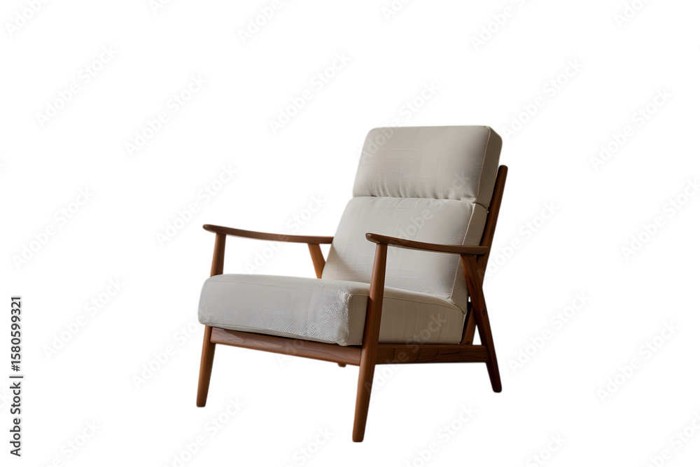 MidCentury Modern Recliner Chair Comfortable Stylish Furniture isolated on transparent background MidCentury Modern Recliner Chair Comfortable Stylish Furniture isolated on transparent background