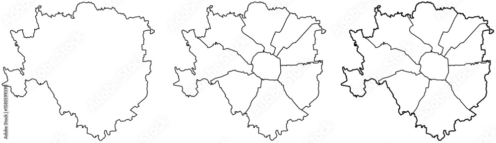 Obraz premium Milan map – vector illustration of districts, streets, and landmarks in Italy's fashion capital