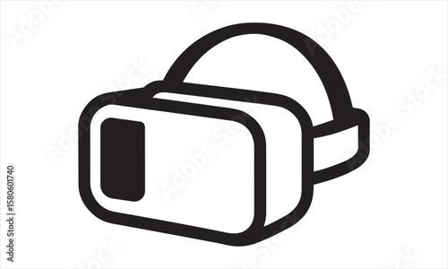 Virtual Reality Headset Icon – Minimalist Wearable Tech Symbol for Immersive Experience