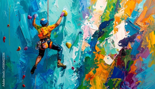 Abstract Rock Climbing Art Painting - Abstract art
