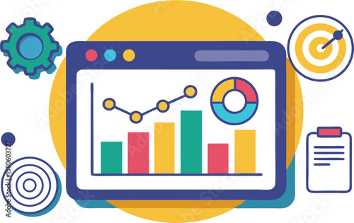Flat Design Data Dashboard Symbol.