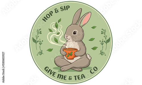 Easter bunny holding colorful eggs in a cute spring cartoon design