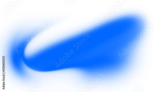 abstract blue blurry light shape with soft edges and gradient transition on transparent background	