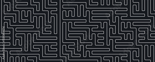 Black white abstract maze background. Labyrinth background