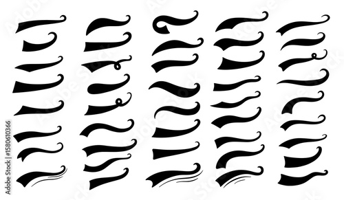 Vintage baseball text with swoosh and underline for sport design. Swash tail font and vector typography with retro line ornament or brush shape.