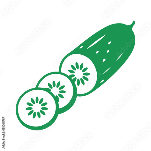 Green cucumber slices sliced vegetable