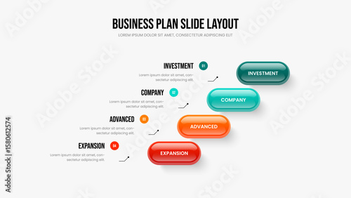 Product Development Frame Design Vector Illustration. Marketing Review Four Element Infographic Slideshow Layout. Company Insight 4 Option Diagram Slide Template.