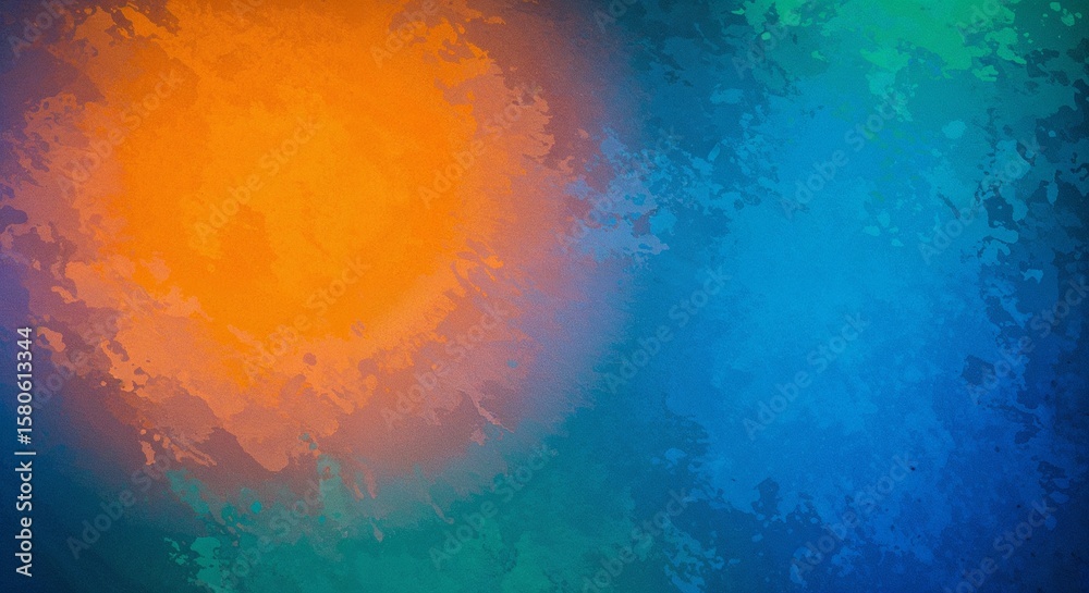 Fototapeta premium Abstract vibrant gradient background with a blend of warm orange and cool blue hues creating a dynamic and visually striking texture reminiscent of a watercolor painting