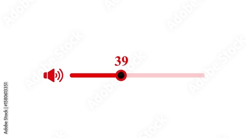 Audio Volume Indicator at Level 39. Center Number 39 likely represents the current volume level (out of 100).