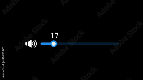 Audio Volume Indicator at Level 17. Center Number 17 likely represents the current volume level (out of 100).