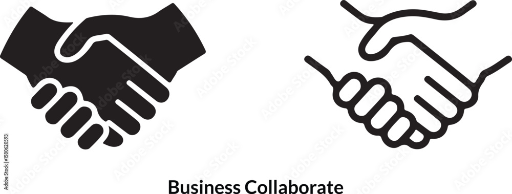 Fototapeta premium Modern business collaboration icon set with diverse color options