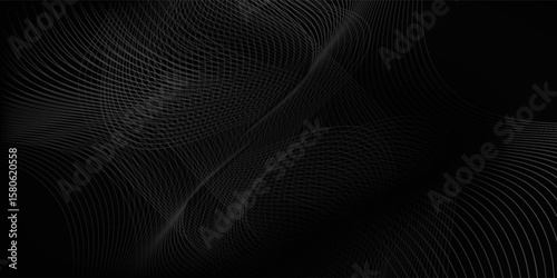 Black abstract background design vector. Modern luxury wavy line concept pattern monochrome colors. Simple art good nice wave texture money digital