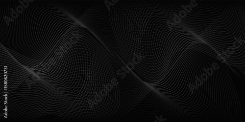 Black abstract background design vector. Modern wavy line concept pattern monochrome colors. Simple art good nice wave texture